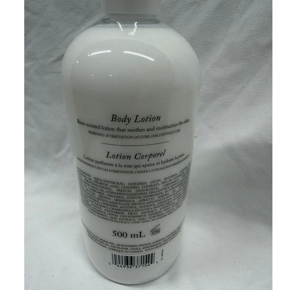 Crabtree & Evelyn NEW Set of Rosewater Shower Gel and Body Lotion 16.9 Fl Oz
